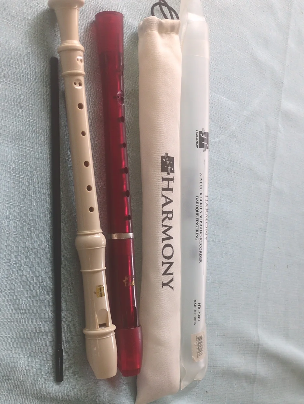 Harmony Recorder Set in Cream & Red/ Revenge Device Disguised As An Instrument